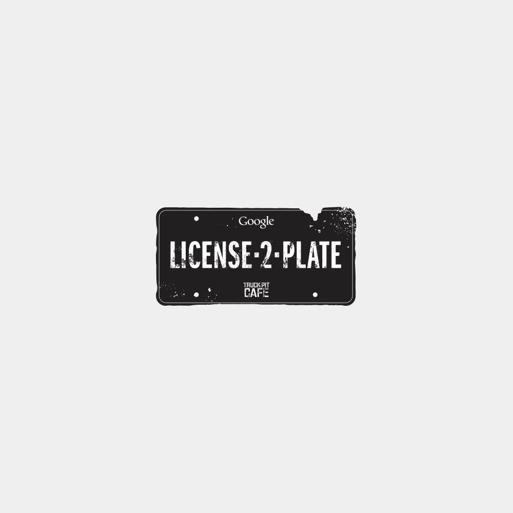 Conceptual logo for License 2 Plate, a food truck at Google's NYC headquarters