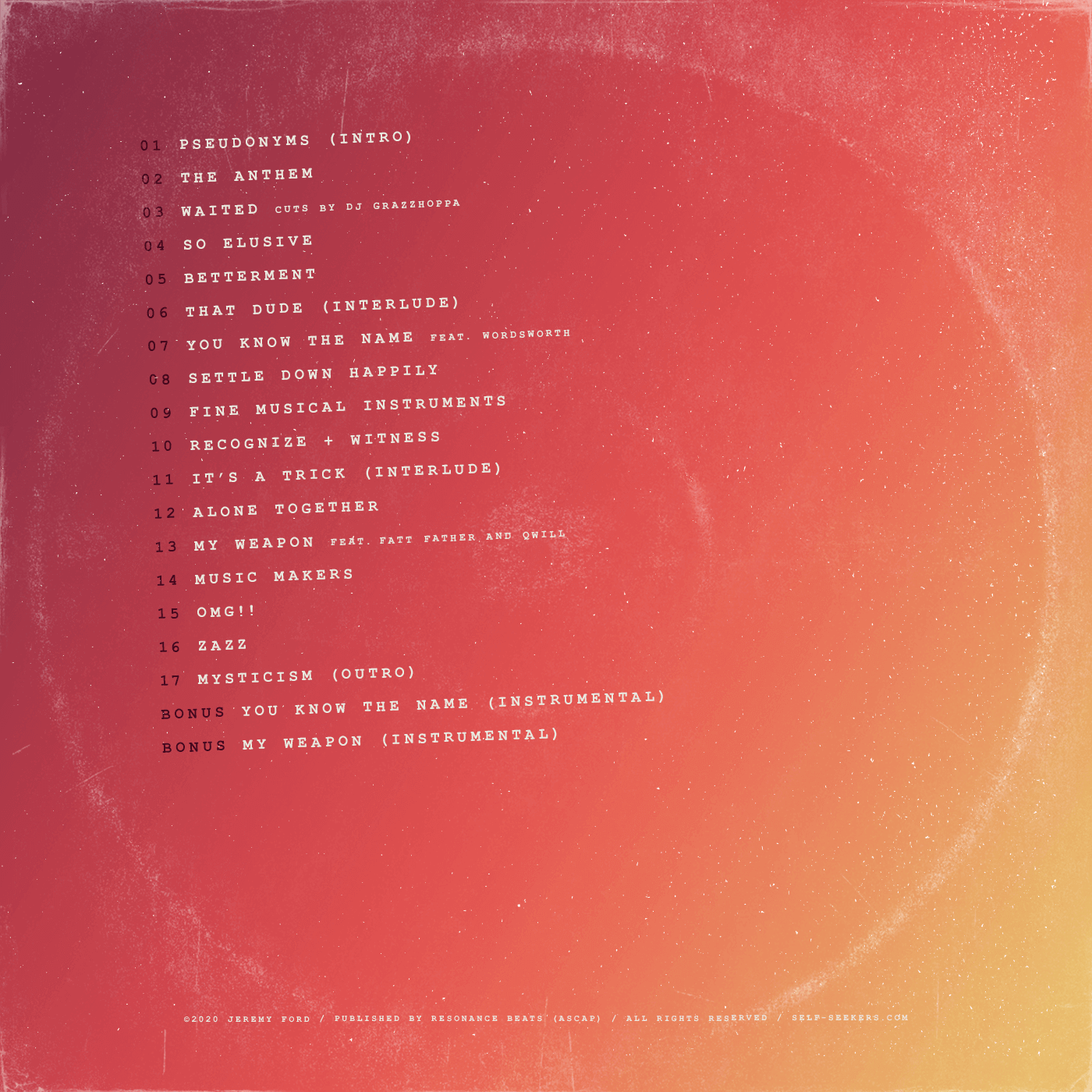 Self Seekers album art back