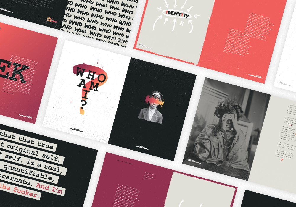 Select spreads from 'Who Are You Today?' lookbook